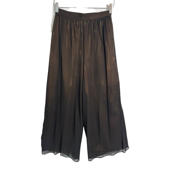 Vintage Rickie Freeman TJ Nites Silk Bronze Lined Palazzo Pants‎ Wide Leg 10 - Picture 12 of 15
